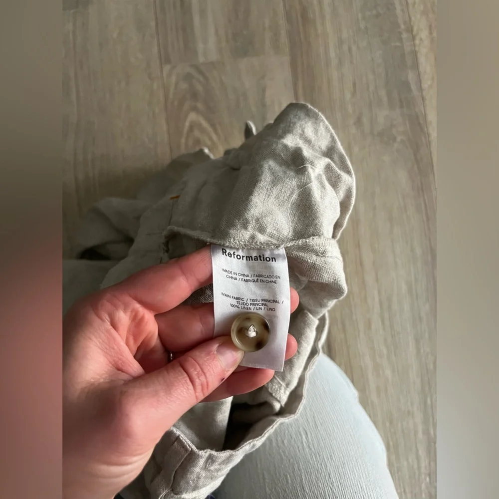 Reformation Light Beige Linen Pants